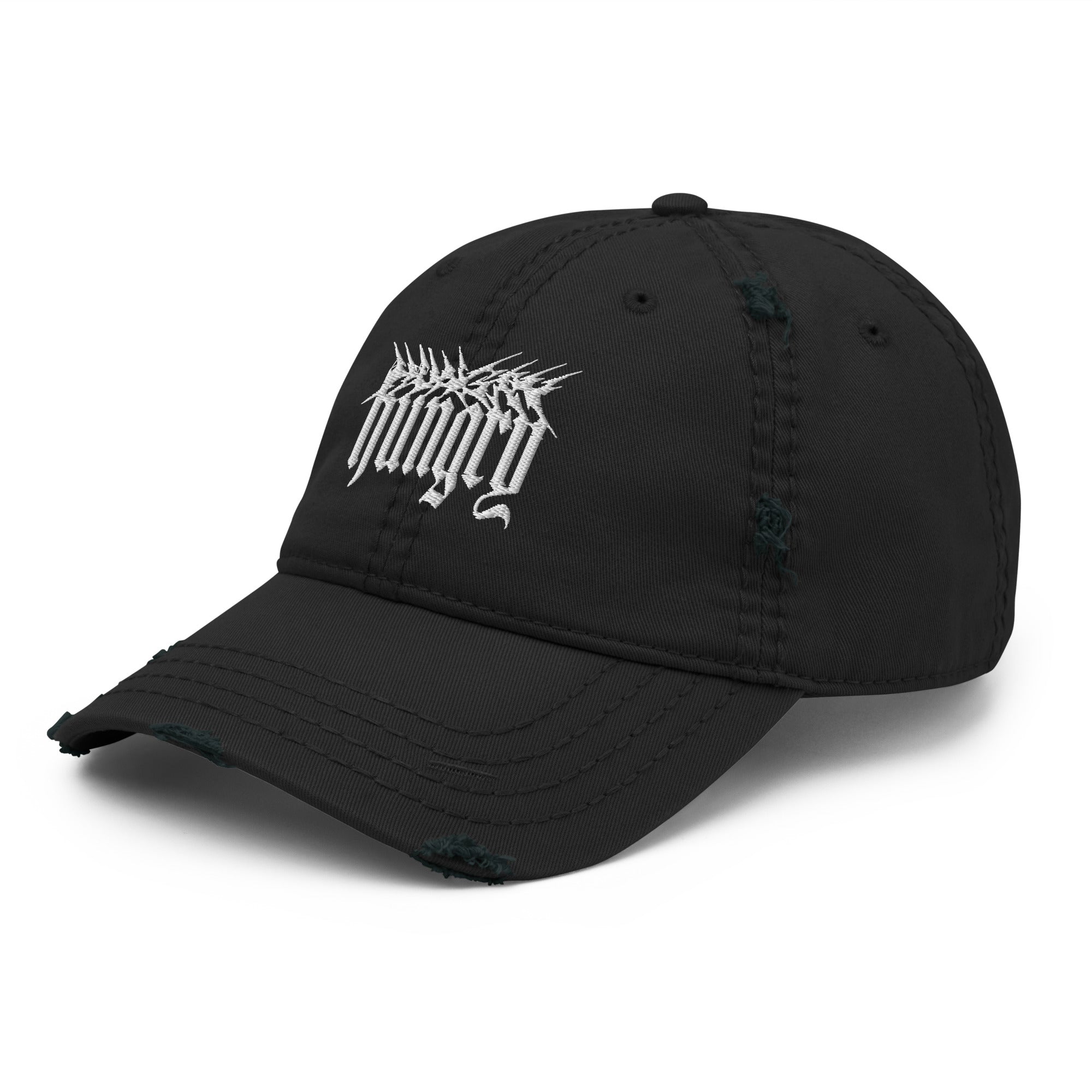 Hungry Collections Distressed Hat - Side View