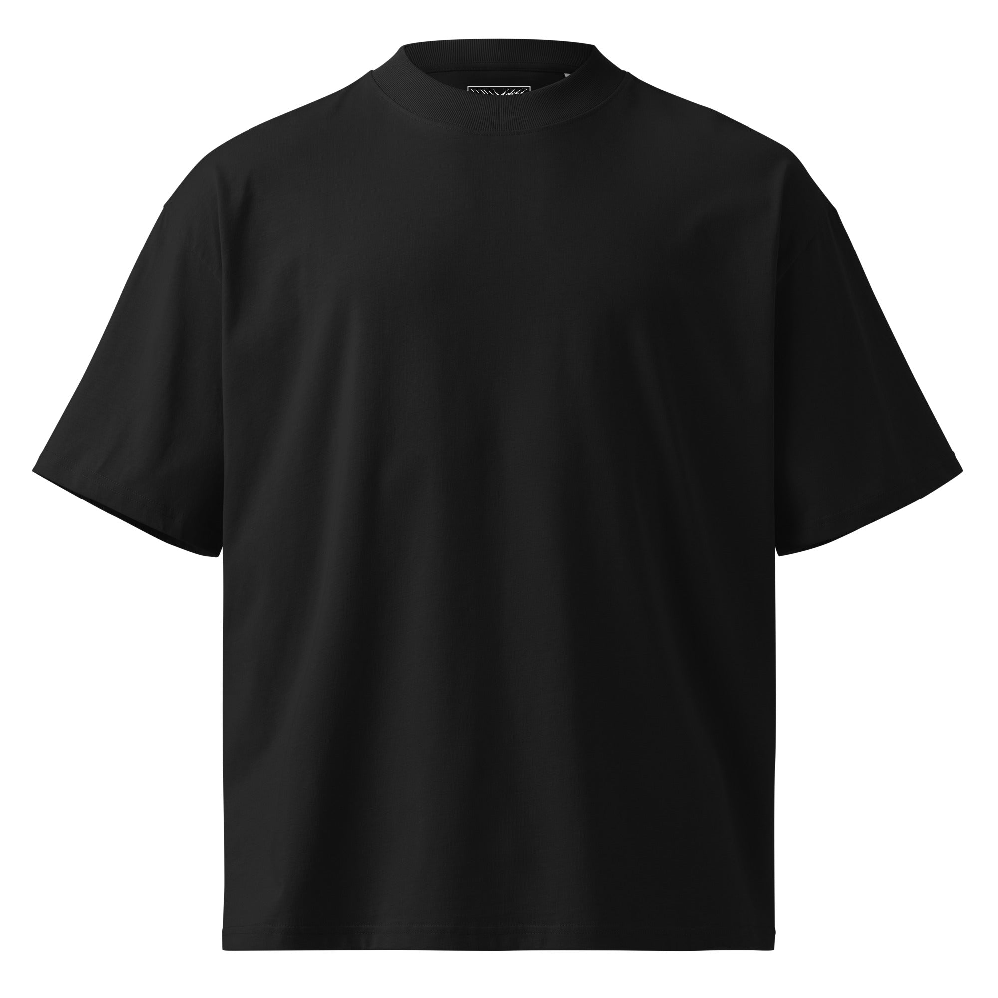 Front mockup of the black HNGY oversized t-shirt.